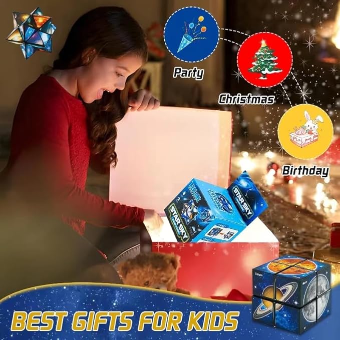 The 3d infinity cube is made from premium quality abs material which is durable.  Infinity Cube Fidget Toy,Brain Development Puzzle Games for Children