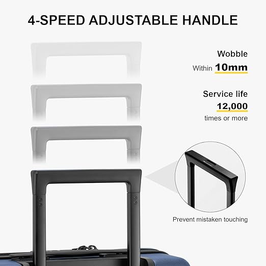 Zipper mesh pocket can make items neatly organized, Large Checked Suitcase, 28 Inch Luggage Suitcase with 8 Spinner Wheels