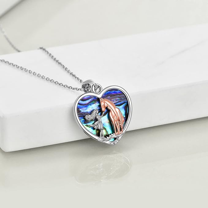comfortable wear,especially for those with sensitive skin, Sterling Silver Abalone Horse Jewelry Gift for kids and adults