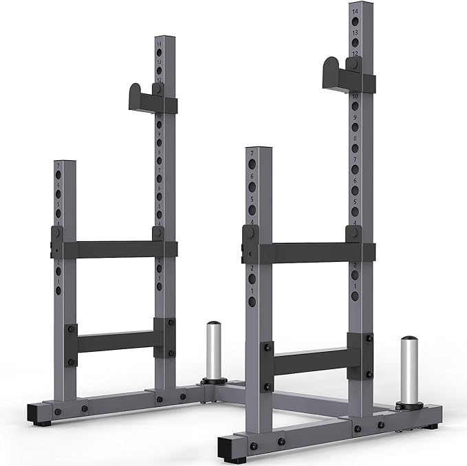 This power rack is designed with lots of features to keep the users safe during workout, 1800 lbs for Bumpers and 600 lbs for J Hooks,  Squat Rack