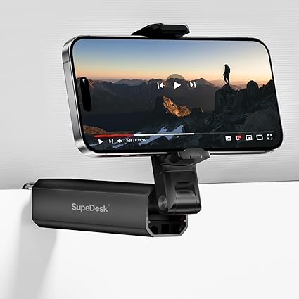 The airplane phone holder features an aluminum exterior, enhancing its beauty and durability, Universal 360° Rotatable Cell Phone Stand for Travel,Hands-Free,Pocket-Sized,Airplane Phone Mount for Handheld Shooting