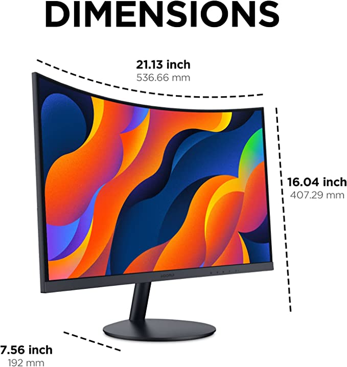 24-Inch Curved Computer Monitor- Full HD 1080P 60Hz Gaming Monitor 1800R LED Monitor HDMI VGA, Tilt Adjustment, Eye Care, Black 24N5C