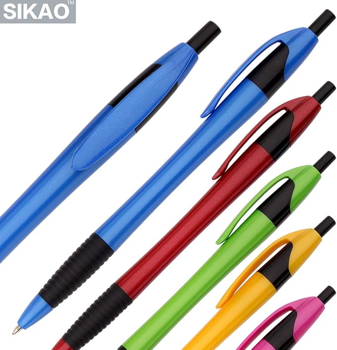Standard 1.0mm Medium Point creates vivid & clear lines, make your writing stand out and easy to read, Retractable Ballpoint Pens, Bulk Pens Black Ink Medium Point 1.0mm, Smooth Writing Pens for School Office