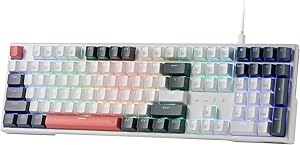 Up to 19 presets backlighting modes are free to choose by the keyboard itself. Brightness and flowing speed is also adjustable on board.   K668 RGB Gaming Keyboard, 104 keys + Extra 4 Hotkeys Wired Mechanical Keyboard w/Sound Absorbing Foams