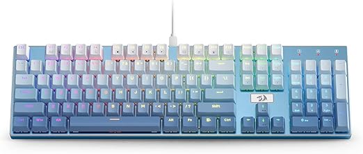 Keep the keyboard steady and elegant on the desk, for a premium typing experience. K556 SE RGB LED Backlit Wired Mechanical Gaming Keyboard, Aluminum Base, 104 Keys Upgraded Socket,
