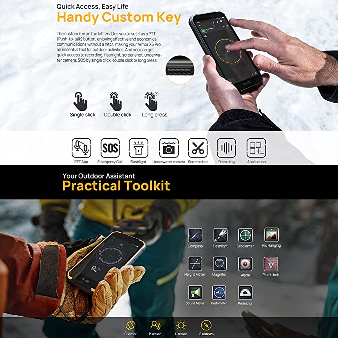 Ulefone Rugged Smartphone Canada Armor X6 Pro Android 12 Quad-core 4GB+32GB IP68 Waterproof Cell Phone Unlocked, 13MP+5MP Dual Camera 5.0 inch Screen 4000mAh Battery Dual SIM 4G Rugged Phone -Orange