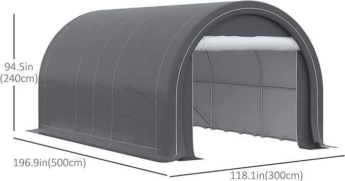 Tent with Large Zippered Door, 10' x 16' Carport Heavy Duty, Car, Truck, Boat, Motorcycle, Bike, Garden Tools,