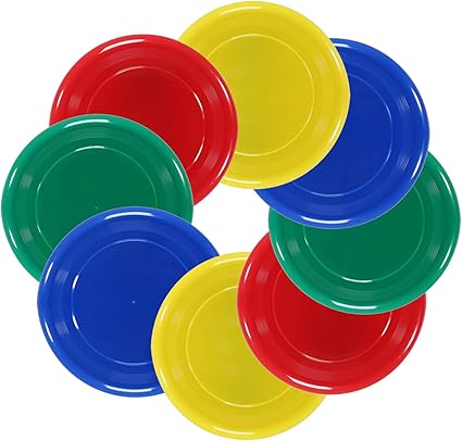 This set of flying disc is an exquisite gift for children and relatives during birthdays, Christmas and other celebrations,  Plastic Flying Disc for Kids Set of 8 Flying Disc