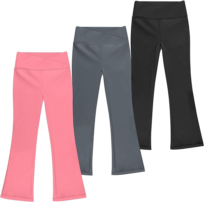 Flaunt Your Curves: Say goodbye to muffin tops and hello to a sculpted silhouette. Our cross high waist design girls bell bottoms is like magic for your tummy. Waisted Kids Bell Bottom Pants with Pockets for Yoga Dance