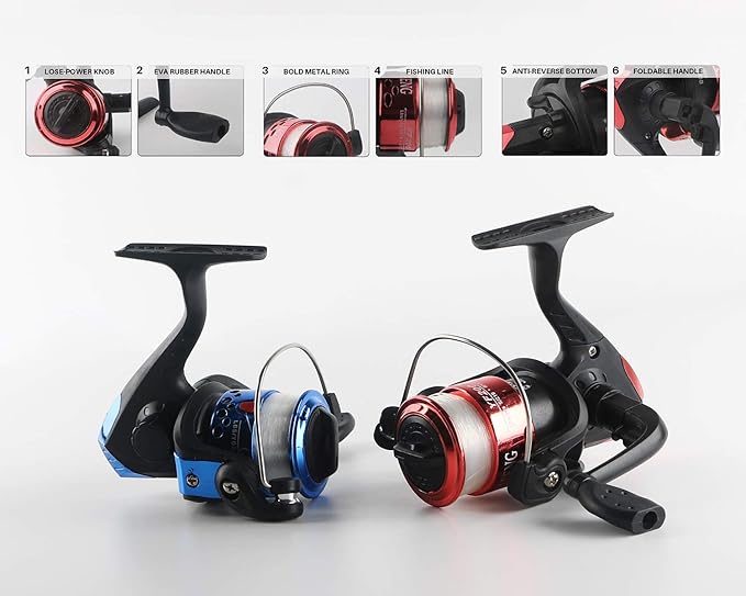 elescopic and portable, very convenient to carry around, Reel Combos Collapsible Fishing Rod Kit,2PCS Telescopic Fishing Pole Full Kit,