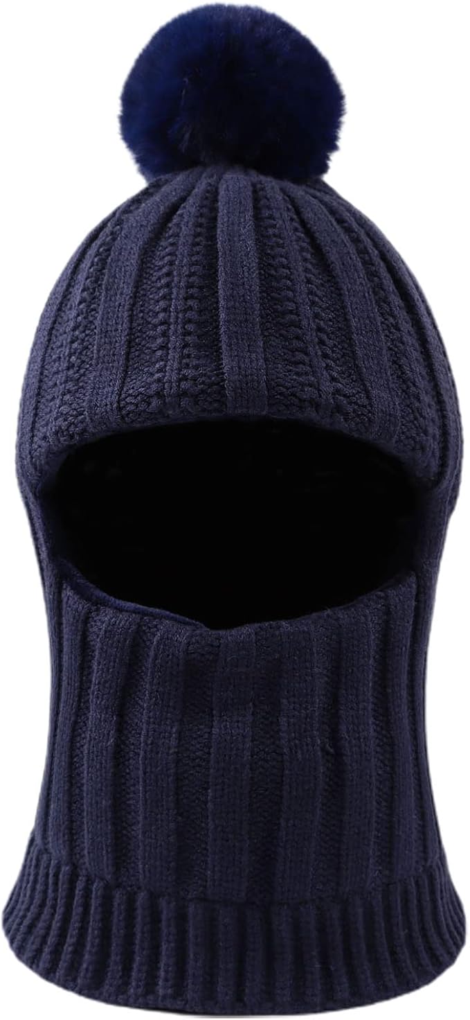 this kids earmuff beanie features ear flaps which are made of thick plush that snugly wrap around child’s ears Winter Hats for Girls Boys Warm Balaclava Hat with Fleece