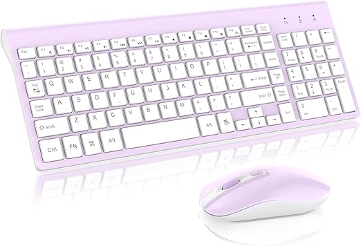 you can go for months without the hassle of changing the batteries (AA batteries are not included), Full Size Wireless Keyboard and Mouse Set 2.4G Ultra-Thin Sleek Design for Windows, Computer, Desktop, PC, Notebook