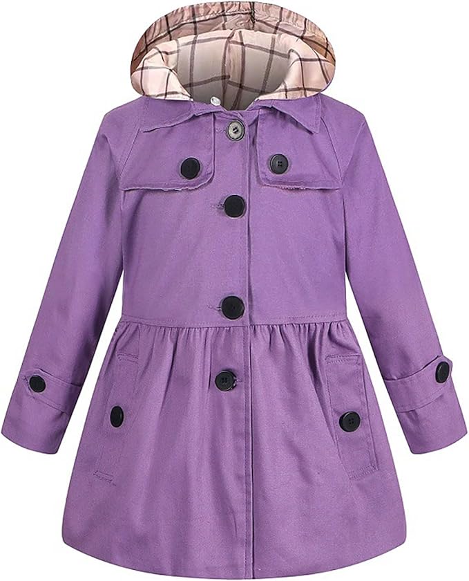 These Jackets are suitable for school and various outdoor activities such as climbing, hiking, camping, cycling, rainy school days, sports events, amusement parks,Outwear Jacket Hooded Button Down Trench Coat Classic Spring Fall Outwear Dress Coats