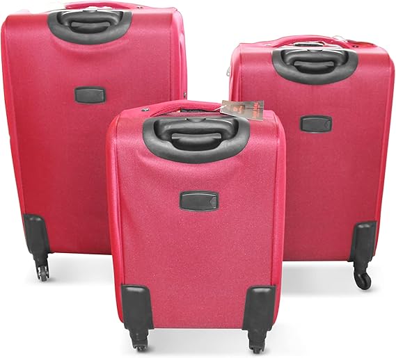3 Pcs Softside Light Weight Sets Combination Lock,  the swing and self-aligning magnetic wheel, and can roll the top straight in any direction