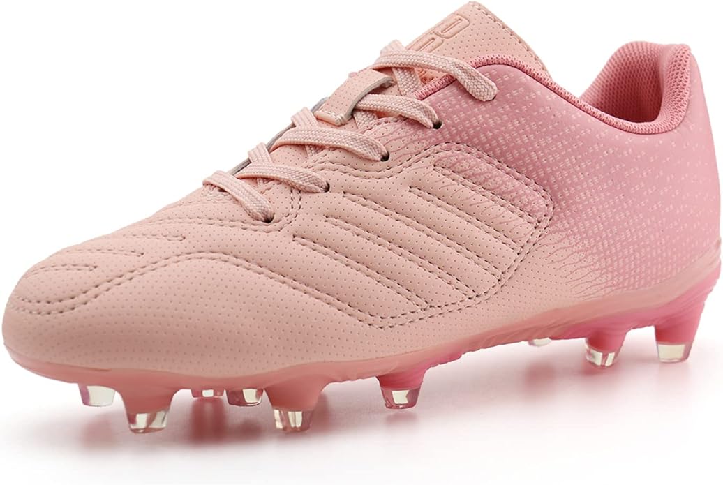 Adjustable lace-up closure helps to keep your foot inside the shoe at all times.Boys Girls Athletic Outdoor Football Shoes