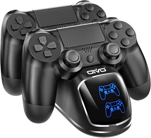 2 hour to charge PS4 controllers at the same time. No need to wait more time when charge two PS4 controllers, Controller Charging Docking Station with LED Light Indicators and for Compatible with Sony PlayStation 4 PS4/PS4 Slim/PS4 Pro Controller