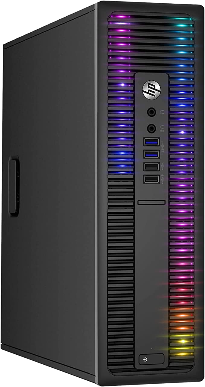 Built RGB Lights PC with 24 Inch Monitor - HP ProDesk Desktop Computer Intel Core i5 6500 Quad-Core Processor 16GB RAM 512GB SSD Win 10 Pro Gaming Keyboard & Mouse