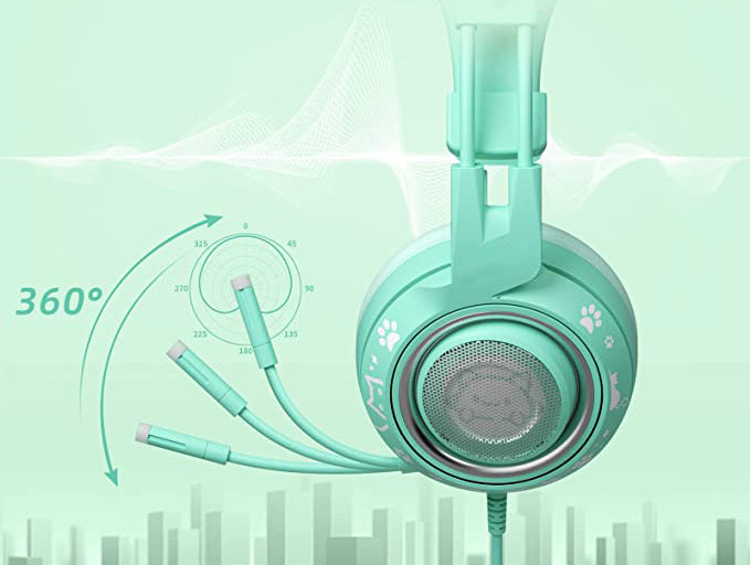 Headset with Microphone , Cat Ear Headphones, for Her
