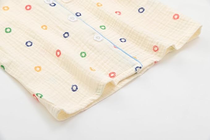 This kids pajamas set will never go out of style,loose-fit,the classic shirt collar,pants with elastic waist,all of this can keep kids comfortable as they sleep.A pair of pockets for kids' little toys and keep their hands warm