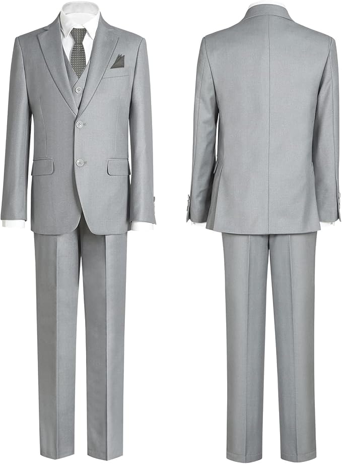 Our three piece suits for boys are perfect for every occasion, whether it's your son taking the ring at a wedding,World Boys' Formal Slim Fit Suit Set, Adjustable Waist