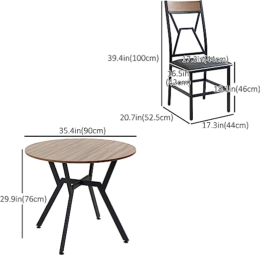 Set for 5, Kitchen & Dining Room Table Sets with 4 Square Stools, Metal Frame, 5 Piece Compact Kitchen Table and Chairs