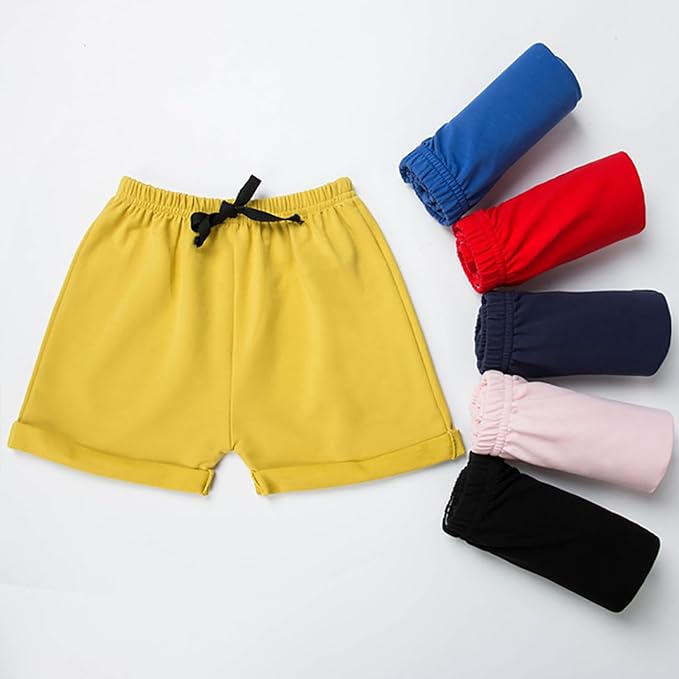 The girl athletic shorts are made of 95% high-quality cotton, the fabric is soft and comfortable, skin-friendly, Short Toddler Girls Fashion Dolphin Beach Sports PACK OF 3