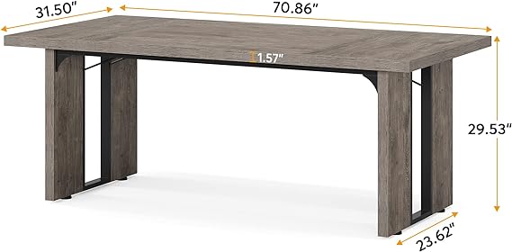 eye-catching addition to your home, and it's also versatile enough to complement a wide range of decor styles. Style Dinner Table, Rectangular Dining Table for Kitchen, Dining Room & Living