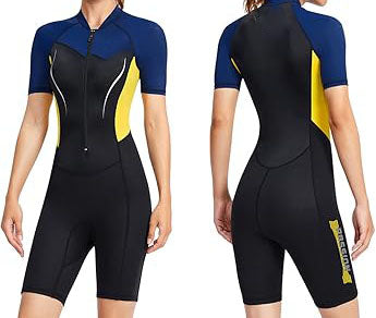 4 side stretch spandex fabric, Can be stretched at will with an elongation rate of up to 130%, Snorkeling Scuba Diving Suit - WOMEN