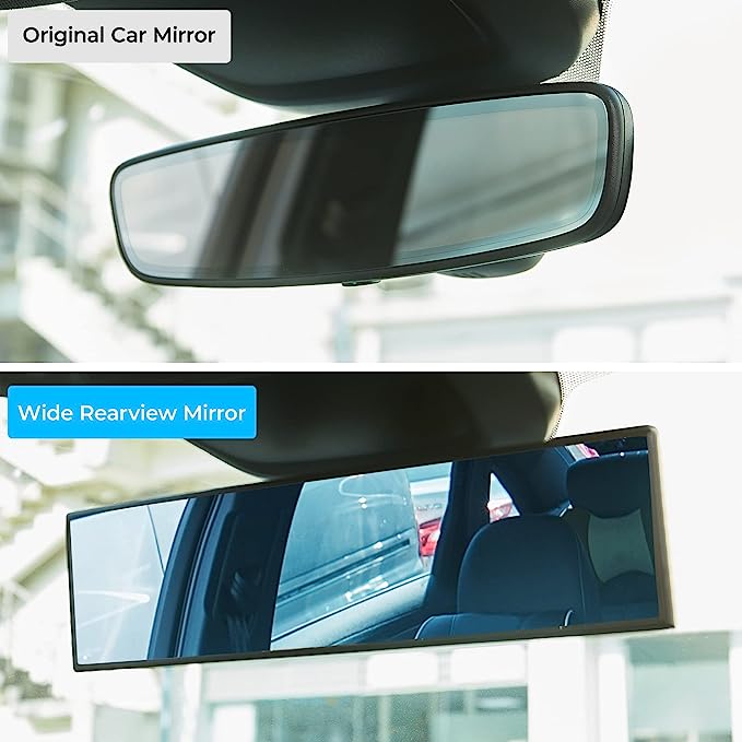 Wide Angle Rear View Mirror to Reduce Blind Spot Effectively Trucks,  rearview mirror is made of high quality and high definition glass providing you perfect visibility and clear & real images, No more overlapped or distorted images anymore.