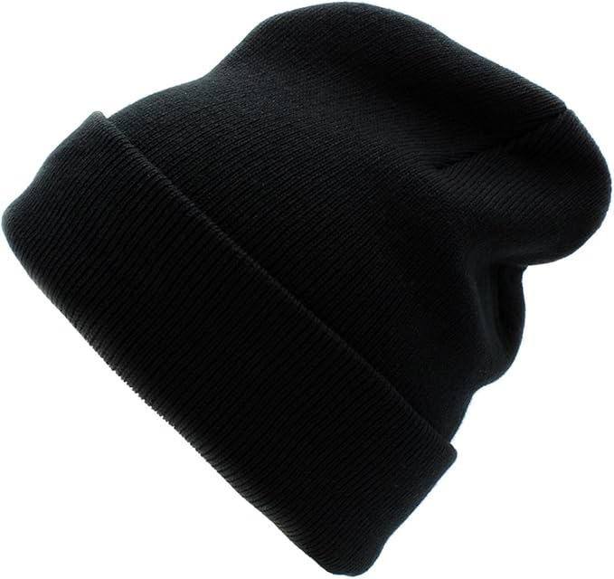 Double layers thick knitted beanie delivers all-day warmth and comfy, Cuffed Plain Skull Knit