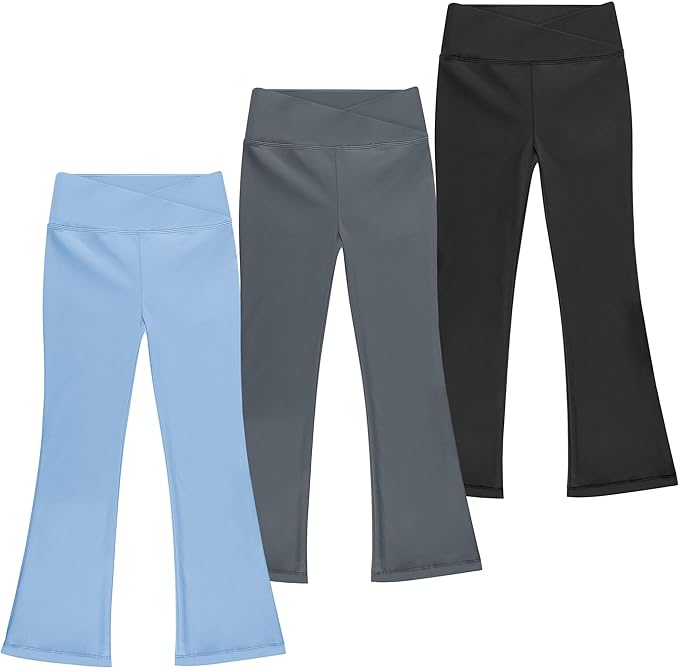 Flaunt Your Curves: Say goodbye to muffin tops and hello to a sculpted silhouette. Our cross high waist design girls bell bottoms is like magic for your tummy. Waisted Kids Bell Bottom Pants with Pockets for Yoga Dance