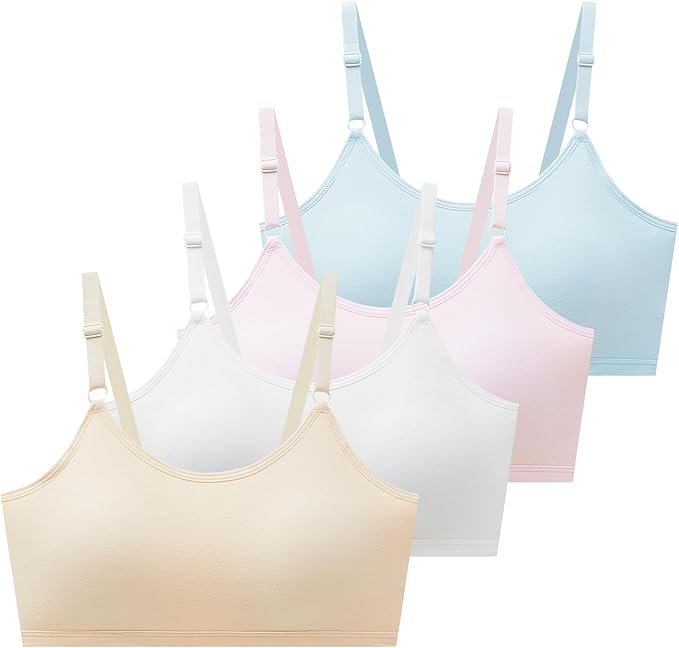 bra for girls is soft and breathable, made with safe dyes, making it ideal for sensitive skin and active tweens. Sport Crop Cami Bras for Teens & Women Big Girls Training Bras