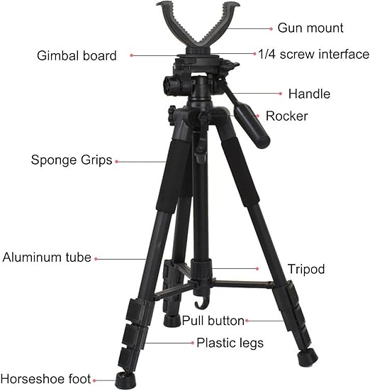 shooting,taking photos or video from the ground with two deployed angle, V Yoke Bracket V Shaped Gun Rack for Hunting