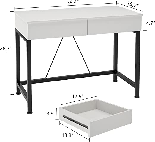 Laptop Table Made of Wood and Metal, Workstation Stand desk