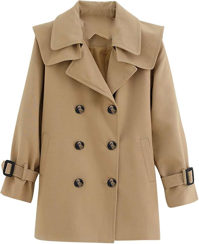dress with leggings, tights, or boots to create multiple looks. Its versatile design makes it a go-to choice for parents looking to keep up with fashion trend,  Blend Long Trench Coat Winter Warm Peacoat Dress Coat Outerwear with Pockets