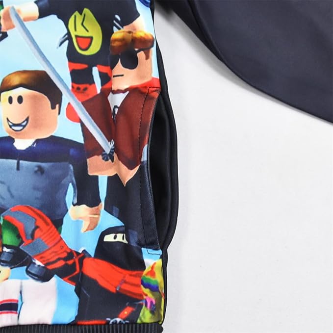 Game cartoon theme. If your child likes this cartoon movie, you will like this zip hoodie, Fashion Sweatshirts Clothing YouTube Pullover Game Cartoon Jacket top Zipper
