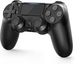 The gaming controller has dual built-in shock Motion motors, Controller for PS-4, with Audio Jack, Vibration, Six-Axis Motion Control, Touchpad, Compatible with Play Station 4/Slim/Pro/PC