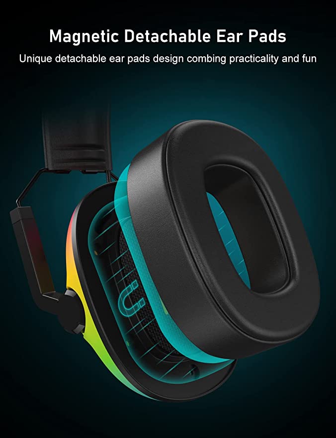Headset with Noise Canceling Microphone, Gaming Headset for Xbox PS5 PS4