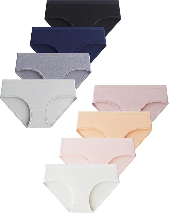 The lining in the crotch area is made from breathable cotton for reinforced comfort to keep dry and clean in the private part,  Girls Cotton Underwear Panties Briefs Pack of 8