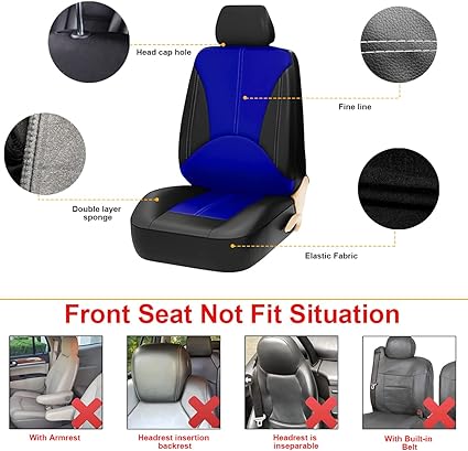 l seat protector is designed for most models. This seat cover must match the headrest is removable 4Pcs Full Set Leather Automotive Seat Covers, Universal Waterproof Car Seat Cushion Protectors
