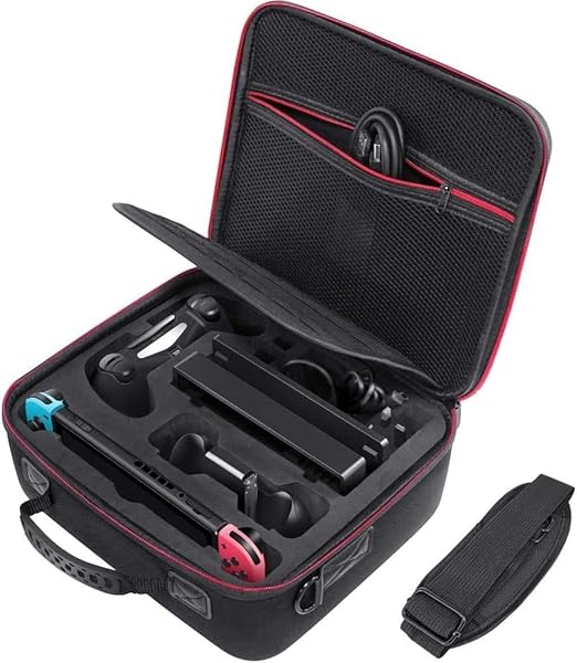 Enhance the grade of Nintendo Switch carry case, to make you feel more convenient and easier while using,  Carrying Storage Case for Nintendo Switch, Deluxe All-Protective Hard Travel Carry Bag with Handle