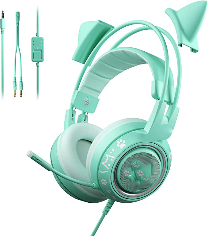 Headset with Microphone , Cat Ear Headphones, for Her