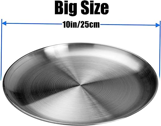 Set Of 4, Camping Plates, Reusable and Dishwasher, Unbreakable Dinner Dishes Plates