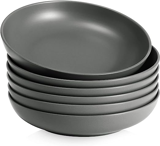 Set of 6, Wide and Flat, Microwave Dishwasher Safe,
