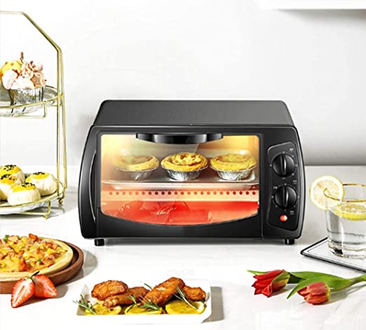 MingrXieh 30L Mini Electric Oven, Adjustable Temperature 70-230℃ and 60 Minutes Timing Household Multifunctional Baking/Fermentation/thawing Electric Oven Tempered Glass Door and Accessories 1600W,