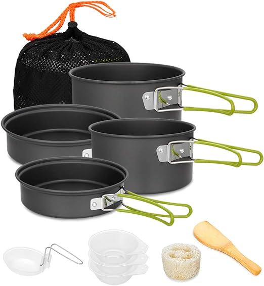 The Camping Set made from hard anodized aluminum Super heat transfer save time and fuel