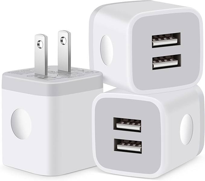 Input:100-240V, which enables you to charge two smart phone or tablet devices simultaneously at full speed, Adapter Charging Plug Box Brick for iPhone 14 13 12 11 Pro Max SE XS XR X 8 7 6 6S Plus, Samsung, Moto, LG, Android Phones