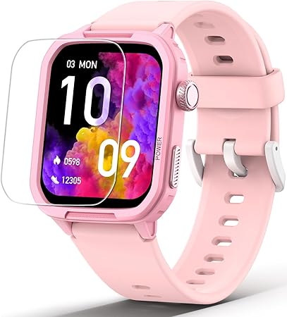 watch for kids features a tempered glass screen for enhanced durability, protecting it from bumps and falls and keeping your child safe from potential scratches.Girls Teens with 19 Sport Modes, Pedometer, Sleep Monitor, Kids Watch Birthday Gifts Toy Gift