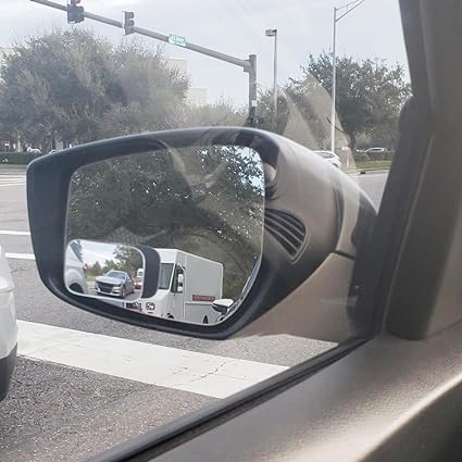 HD Glass Frameless Stick on Adjustabe Convex Wide Angle Rear View Blind Spot,  2.76