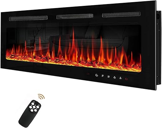 \flame you want .Simply pick up the remote control provided and choose your most comfortable settings. Electric Fireplace Recessed and Wall 750/1500W Heater and Linear Fireplace with Touch Screen Control Panel,